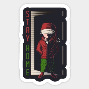 Kids stay home christmas Sticker